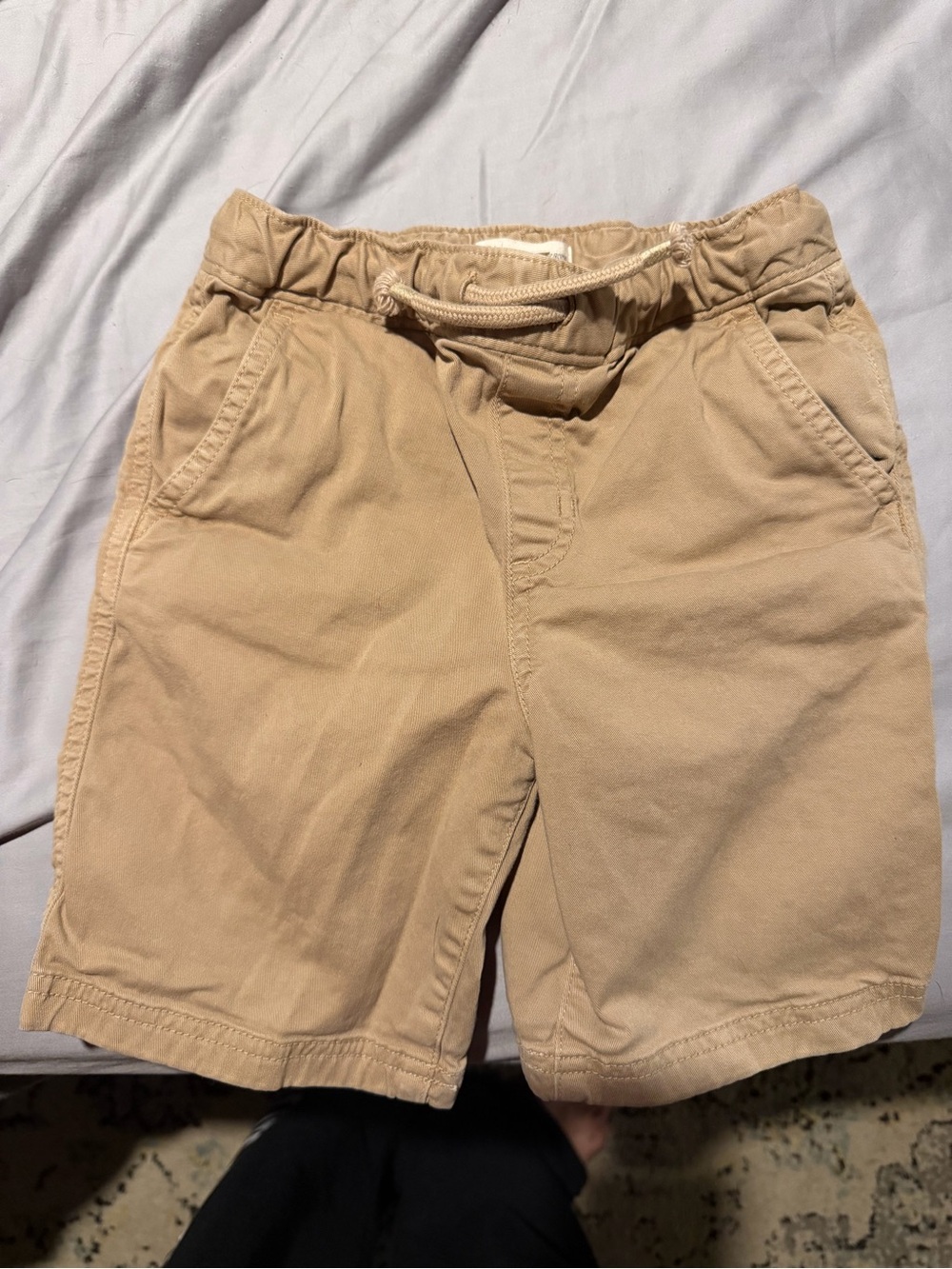 Tucker + Tate Boys Tan Drawstring Flat-Front Shorts
